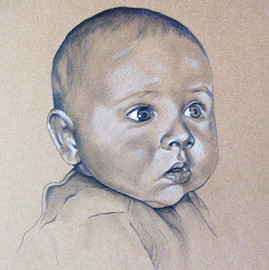 Portrait vom Foto, Babyportraitzeichnung, Karin Scholz, Portraitzeichnung 1