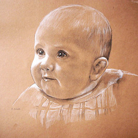 Portrait vom Foto, Babyportrait-Zeichnungen, Karin Scholz, Portraitzeichnung 3