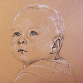 Portrait vom Foto, Kinderportraitzeichnung, Karin Scholz, Portraitzeichnung 4