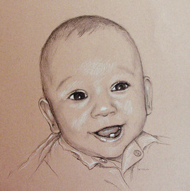 Portrait vom Foto, Babyportrait, Karin Scholz, Portraitzeichnung 5