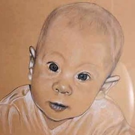 Portrait vom Foto, Babyportrait, Karin Scholz, Portraitzeichnung 6