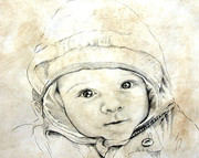 Portrait vom Foto, Babyportrait von Karin_Scholz_Home 3 Kunst                                                          
